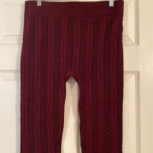 Black and burgundy lined leggings xxl